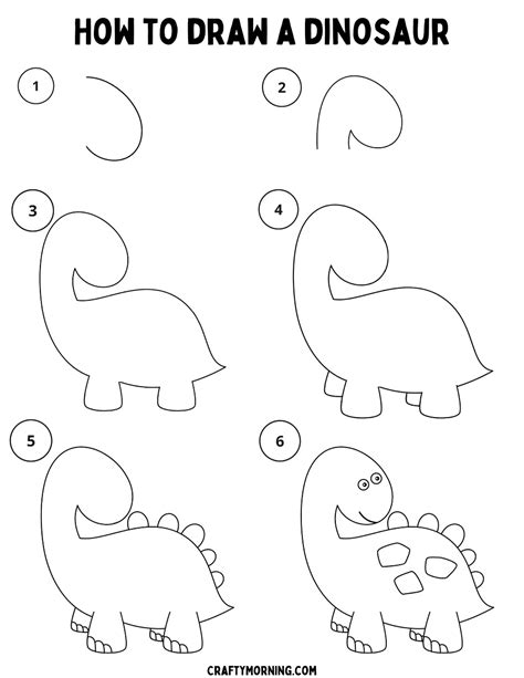 Draw a Dinosaur Head Art Projects for Kids