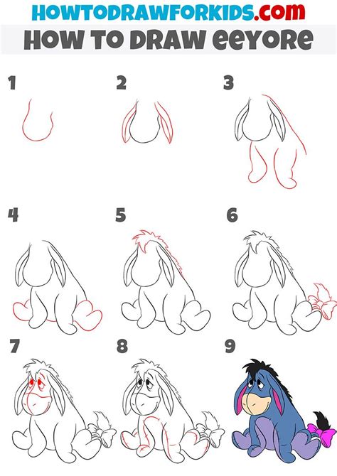How to Draw Eeyore From Winnie The Pooh