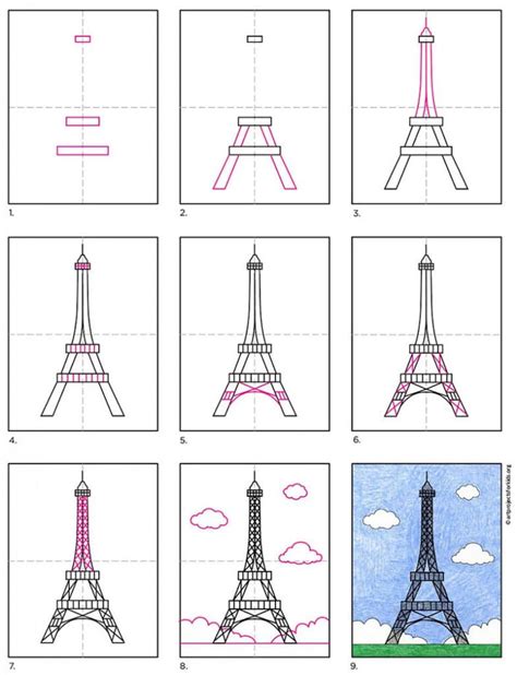 Eiffel Tower Drawing Step By Step Desktop Backgrounds