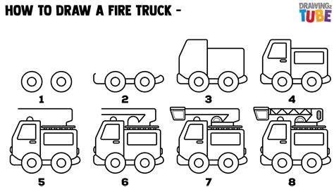 Fire truck … Directed drawing kindergarten, Fire truck