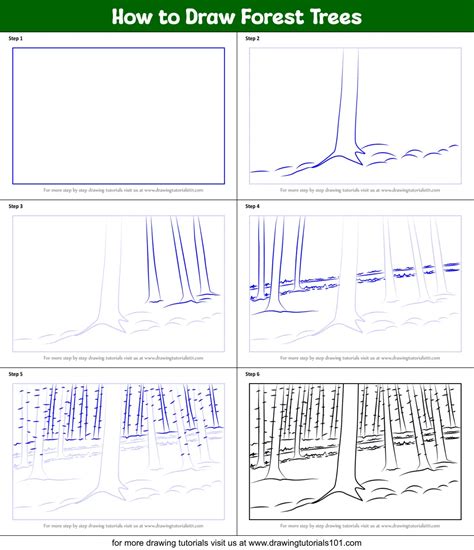 Learn How to Draw Forest Trees (Forests) Step by Step