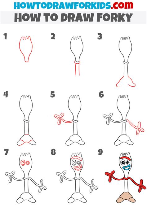 How to Draw Forky From Toy Story 4 Toy story coloring