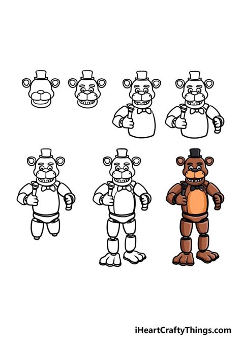 Learn How to Draw Freddy Fazbear from Five Nights at