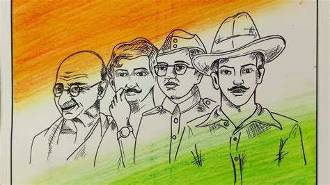 How to Draw Freedom Fighter Bhagat Singh Easily Step by