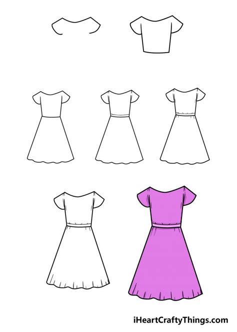 How to Draw a Dress Design 3 Dresses Drawing step by
