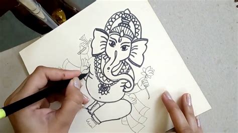 How to draw ganpati in easy way Ganpati Bappa Moriya