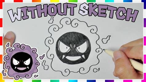 Learn How to Draw Gastly from Pokemon GO (Pokemon GO) Step