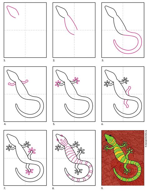 How To Draw A Lizard Step By Step
