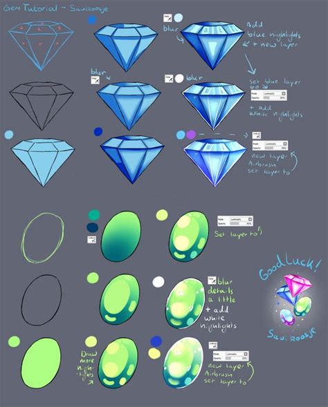 Diamond/Crystal step by step Tutorial by Velsinte on