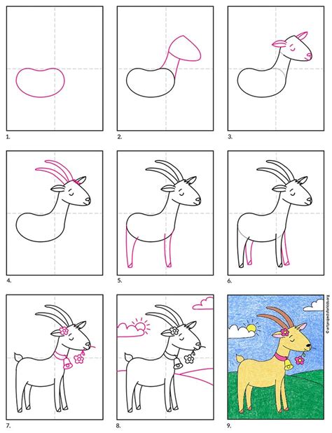 How to Draw a Cartoon Goat