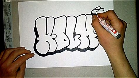 How to draw graffiti letters nice step by step YouTube