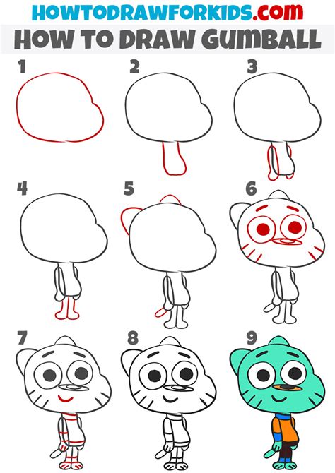 How to Draw Gumball Watterson Step by Step Cute Easy