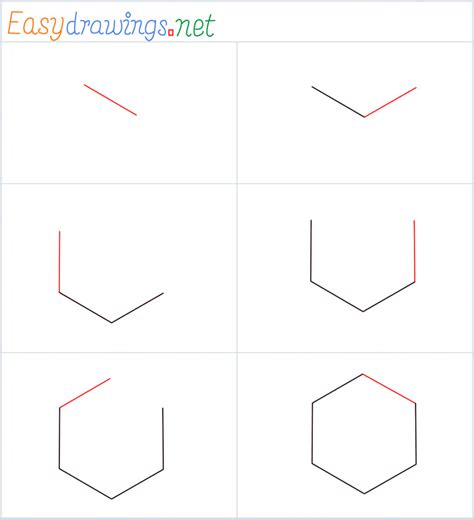 Hexagon Drawing — How To Draw A Hexagon Step By Step