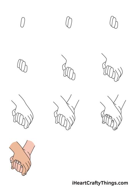 How to Draw Holding Hands, Step by Step, Hands, People