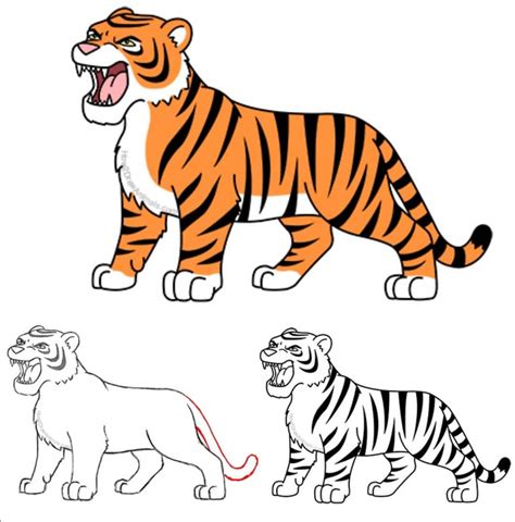 How to Draw a Tiger Head Easy Drawing Art Tiger