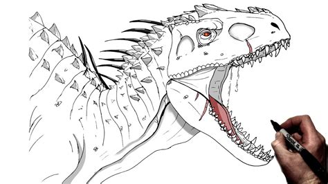 Speed Drawing Indominus Rex from Jurassic World Dinosaur