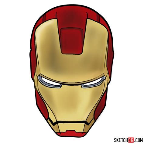 Learn How to Draw Iron Man Face (Iron Man) Step by Step