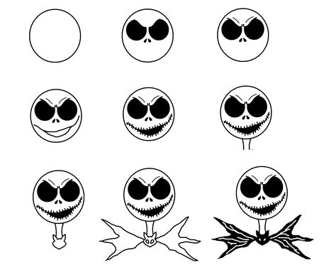 How To Draw Human Jack Skellington, Step by Step, Drawing