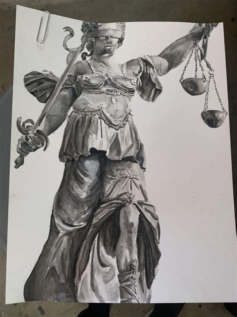 Lady Justice Drawing Art