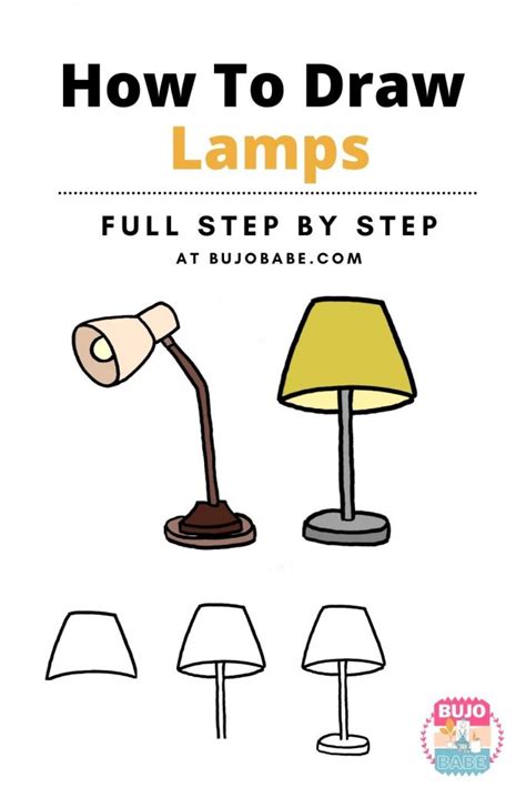 Learn How to Draw Table Lamp (Furniture) Step by Step