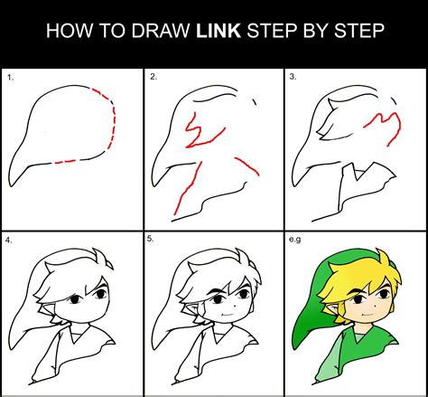 How to Draw Link from The Legend of Zelda printable step