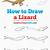 how to draw lizard step by step