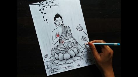 புத்தர் முகம் How to Draw LORD BUDDHA 2 DRAWING step by