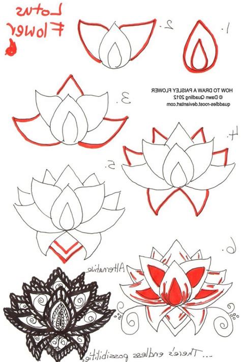 Lotus Flower Drawing Step By Step at GetDrawings Free