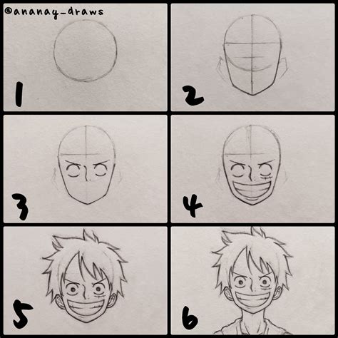 Learn How to Draw Monkey D. Luffy from One Piece (One