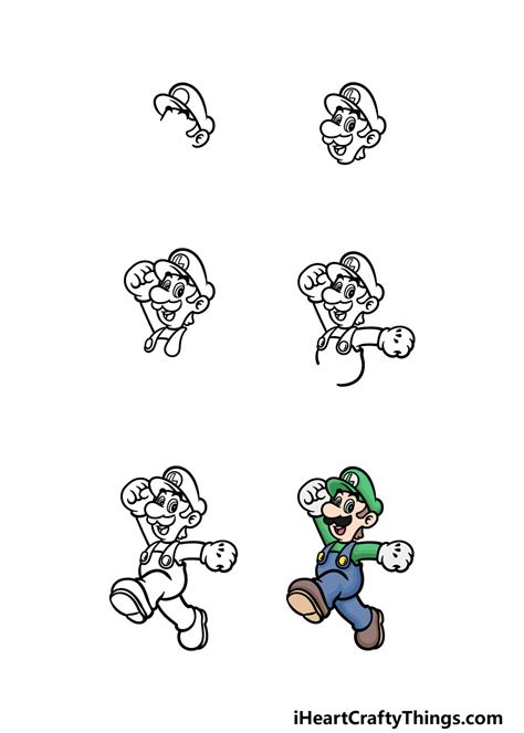 How To Draw Luigi From Super Mario Bros Luigi Drawing