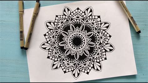 How to draw a MANDALA step by step for BEGINNERS (EASY