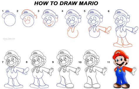 How to draw Super Mario running Step by step drawing