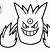how to draw mega gengar step by step