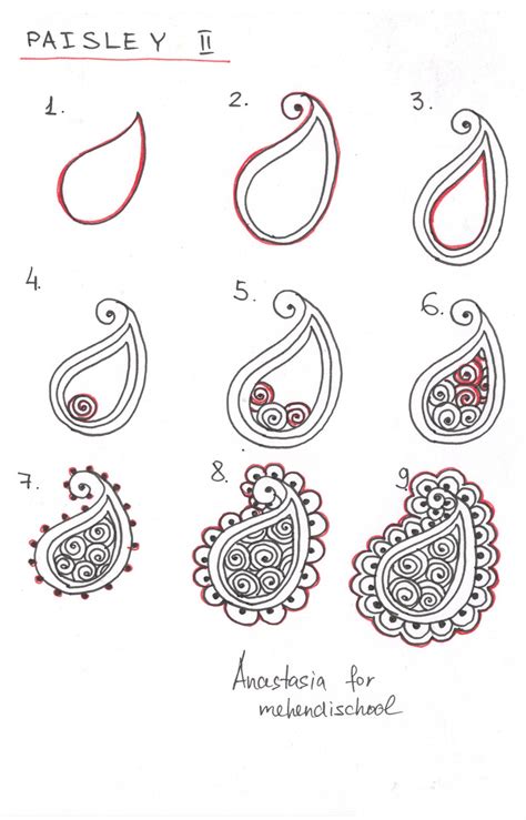 How to draw indian mehndi henna paisley. Small tutorial