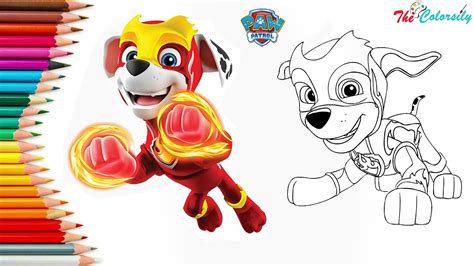 How To Draw + Color Marshall The Mighty Pup / Mighty
