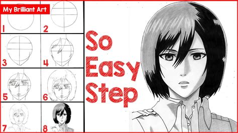 How to draw Mikasa Ackerman with her weapons Sketchok