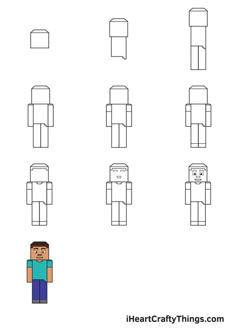 Learn How to Draw Steve from Minecraft (Minecraft) Step by