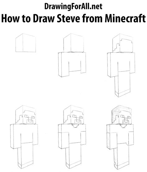 Learn How to Draw Steve from Minecraft (Minecraft) Step by