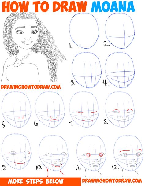 Easy Moana Sketch / How To Draw Moana Waialiki Step By