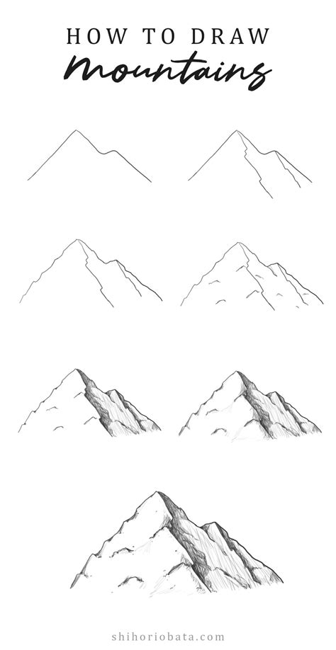 How to Draw Mountains Step by Step Easy for Beginners/Kids