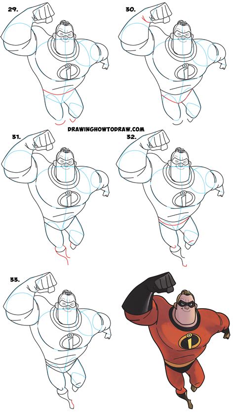 How to draw Bob Parr (Mr. Incredible) The Incredibles