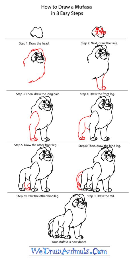How to Draw Mufasa from The Lion Guard printable step by
