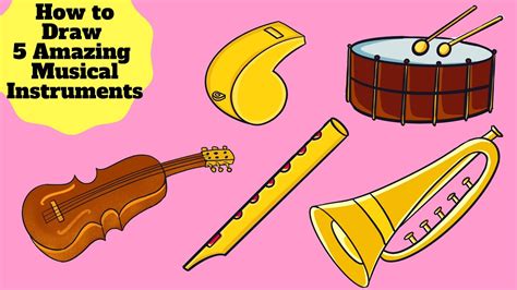Learn How to Draw a Violin (Musical Instruments) Step by