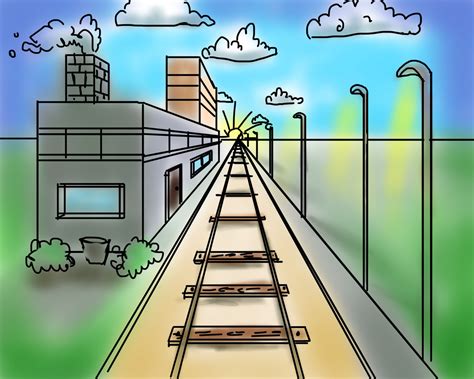 How to Draw a 1Point Perspective Railroad Perspective