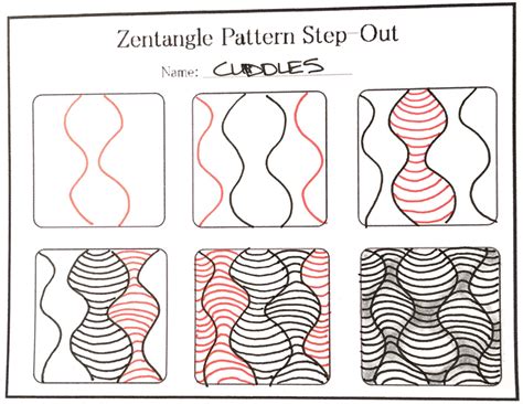 自創圖樣014 Ping 萍 Zentangle patterns, Zen doodle patterns
