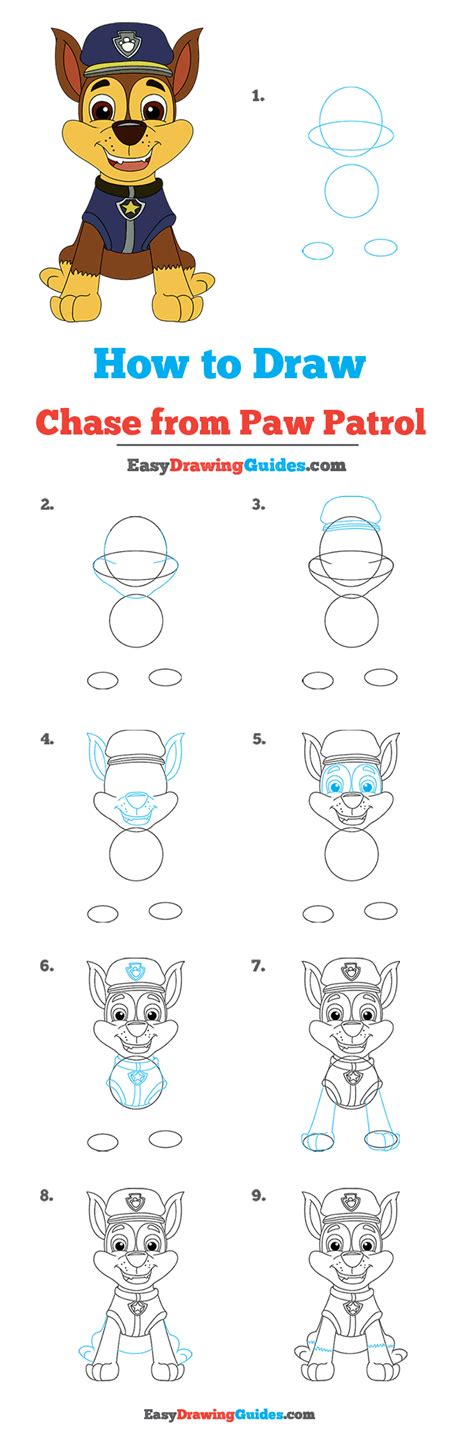 How to Draw Marshall from PAW Patrol printable step by