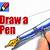 how to draw pen step by step