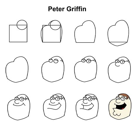 How to draw a portrait of Peter Griffin Step by step