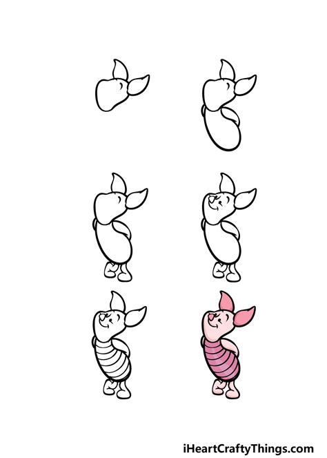 How to draw a cute pig in 6 steps