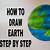 how to draw planet earth step by step